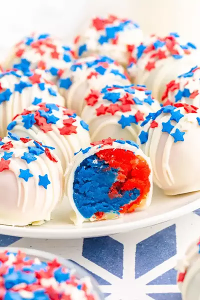 Easy Patriotic 4th Of July Cake Balls