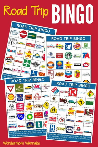 Printable Road Trip Bingo Cards Printable Road Trip Bingo Cards