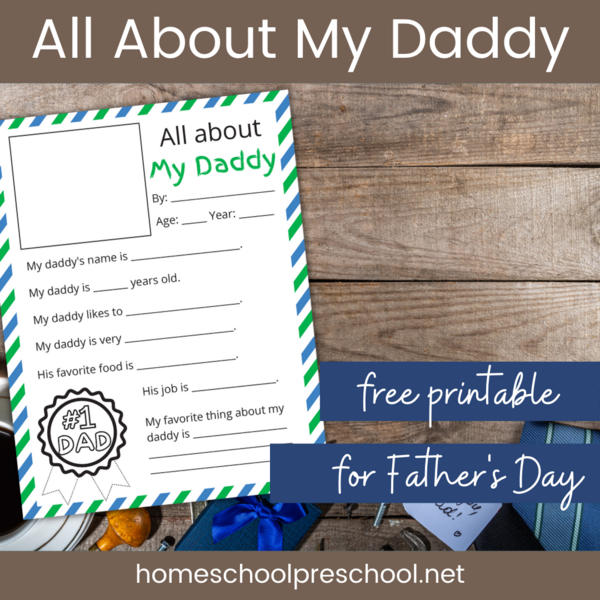 All About My Daddy Printable All About My Daddy Printable