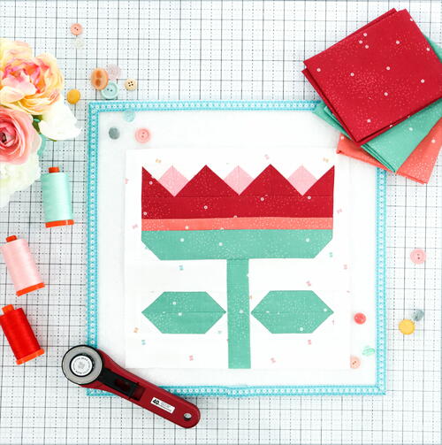 Tiptoe Through the Tulips Free Quilt Block Pattern Tiptoe Through the Tulips Free Quilt Block Pattern