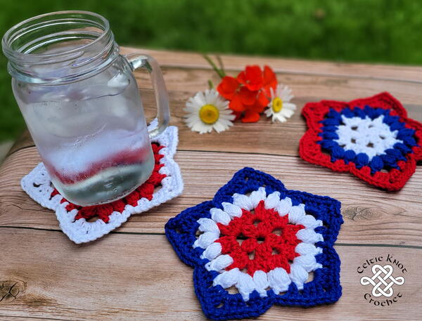 Patriotic Crochet Coasters Patriotic Crochet Coasters