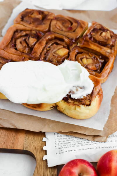 Cinnamon Rolls With Apple Pie Filling.