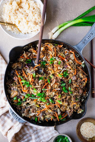 Ground Beef And Cabbage Stir Fry