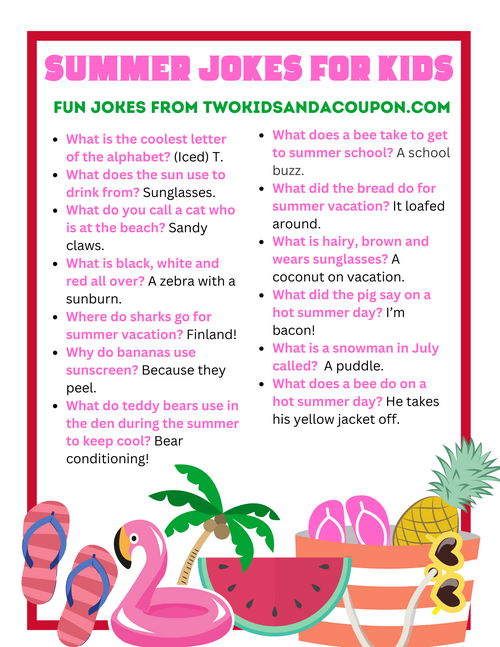 Fun Summer Jokes For Kids Plus Free Printable Fun Summer Jokes For Kids Plus Free Printable