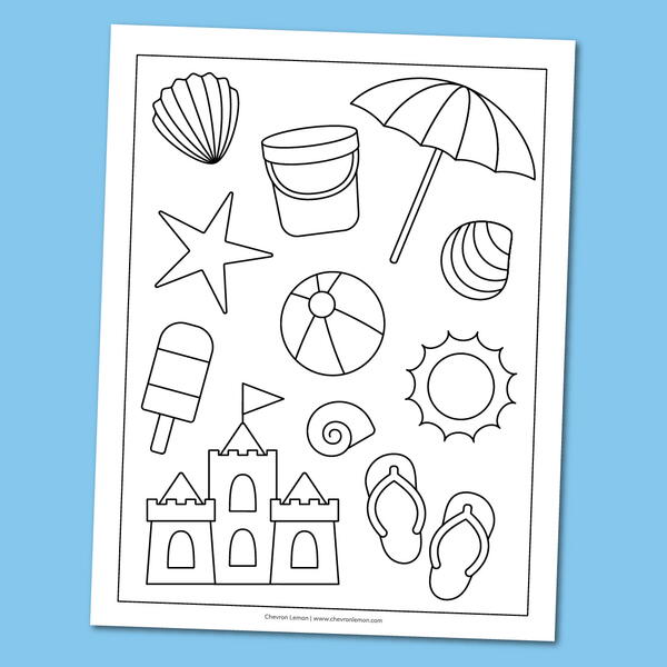 Free Printable Beach Coloring Page Free Printable Beach Coloring Page