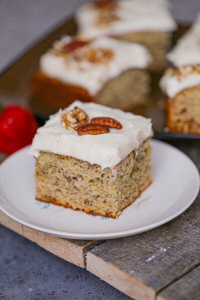 Banana Snack Cake With Cream Cheese Frosting Banana Snack Cake With Cream Cheese Frosting