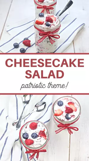 Red White And Blue Cheesecake Salad Recipe Red White And Blue Cheesecake Salad Recipe