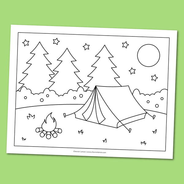 Free Printable Camping Coloring Page Free Printable Camping Coloring Page