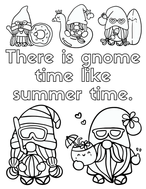 Summer Gnomes Coloring Pages Summer Gnomes Coloring Pages