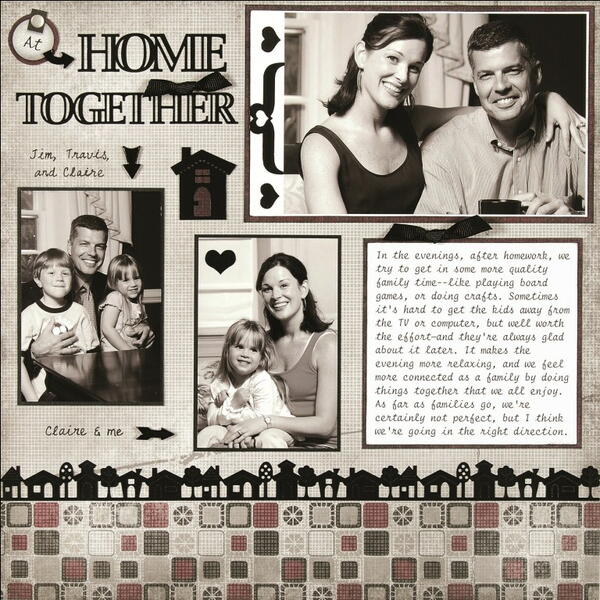 Home Together Scrapbook Layout Home Together Scrapbook Layout