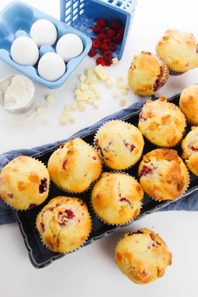 White Chocolate And Raspberry Muffins White Chocolate And Raspberry Muffins