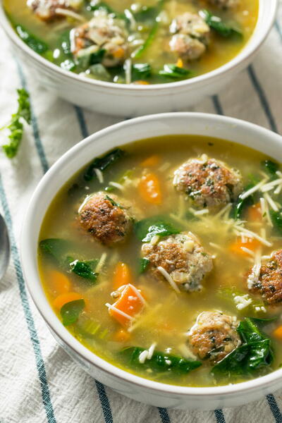 Italian Wedding Soup With Turkey Meatballs Italian Wedding Soup With Turkey Meatballs