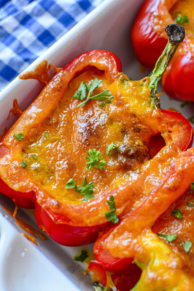 3 Ingredient Chili Stuffed Peppers 3 Ingredient Chili Stuffed Peppers