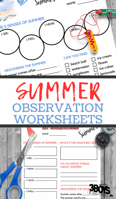 Summer Observations Printable Pack Summer Observations Printable Pack