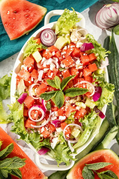 Easy Watermelon Feta Salad Easy Watermelon Feta Salad