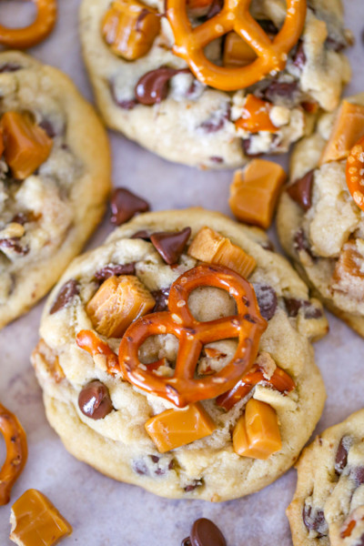 Caramel Pretzel Chocolate Chip Cookies Caramel Pretzel Chocolate Chip Cookies