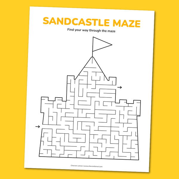 Printable Sandcastle Maze Printable Sandcastle Maze