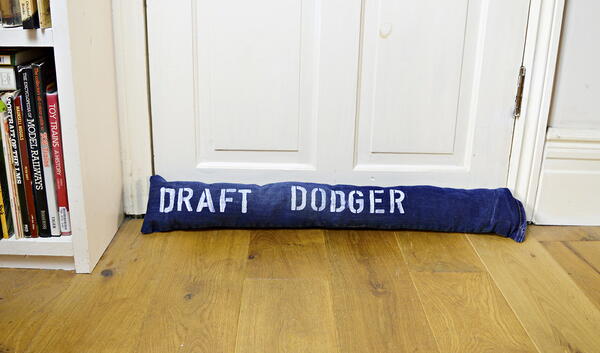 Fun Stencilled Denim Draught Excluders Fun Stencilled Denim Draught Excluders