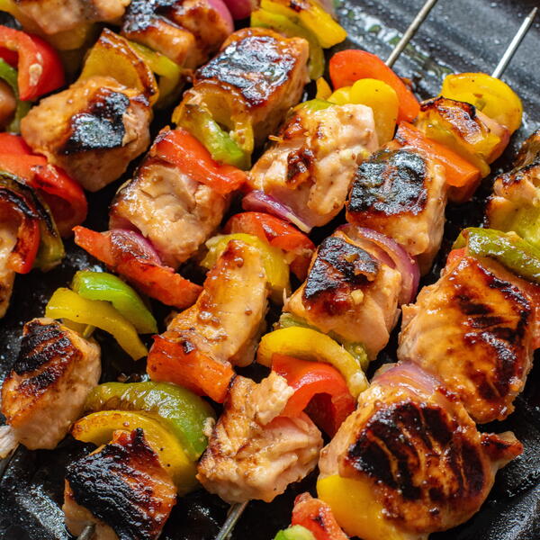 Honey Mustard Salmon Kabobs Honey Mustard Salmon Kabobs