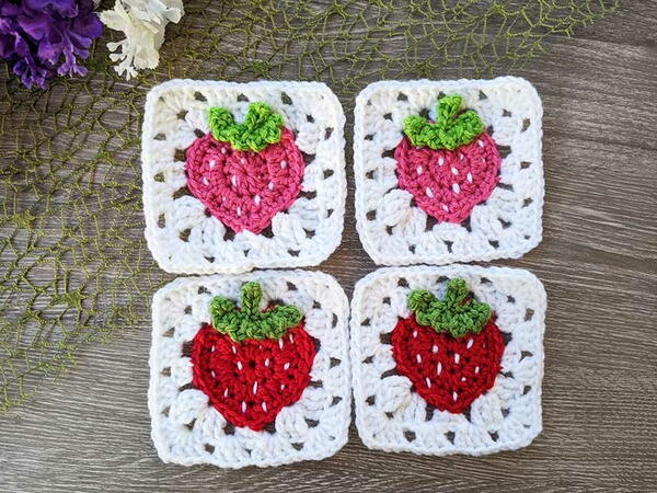 Strawberry Granny Square Strawberry Granny Square