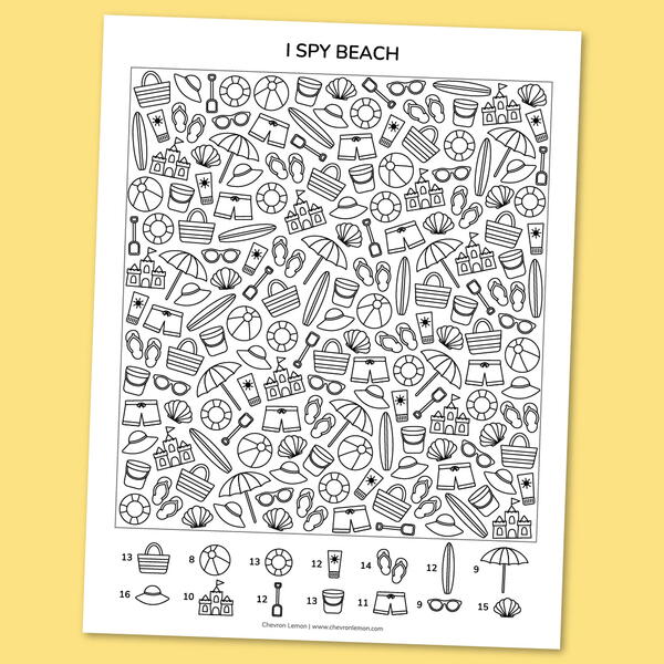 Printable I Spy Beach Printable I Spy Beach