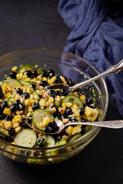 Grilled Corn And Blueberry Salad Grilled Corn And Blueberry Salad