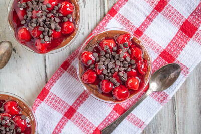 Chocolate Cherry No Bake Cheesecake Cups