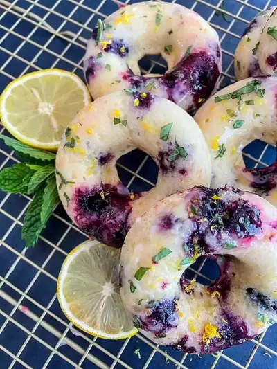 Baked Lemon Blueberry Donuts