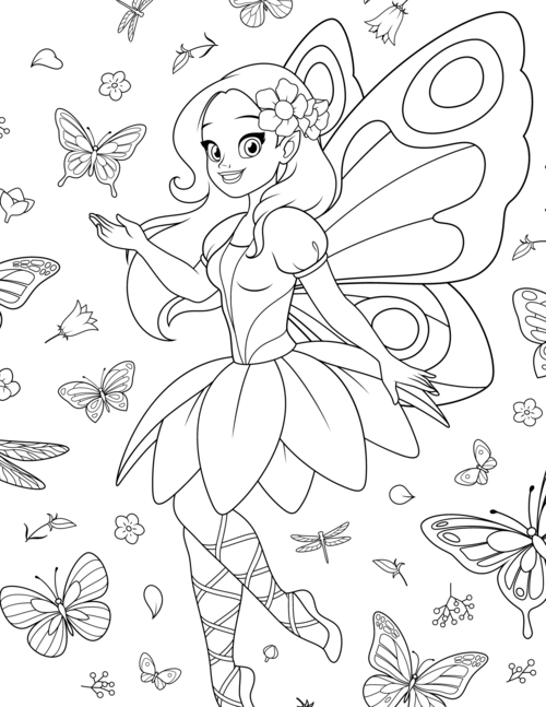 Free Fairy Coloring Pages For Kids And Adults Free Fairy Coloring Pages For Kids And Adults