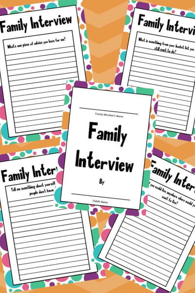 Printable Family Interview Pack Printable Family Interview Pack