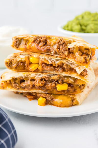 Cheesy Ground Beef Quesadillas Cheesy Ground Beef Quesadillas