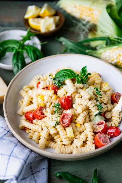 Boursin Cheese Pasta With Summer Vegetables