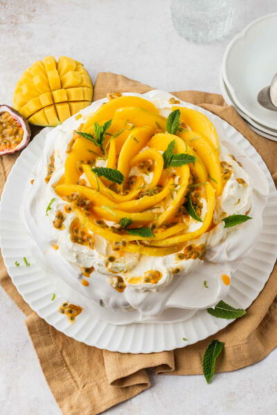 Mango Passion Fruit Pavlova Mango Passion Fruit Pavlova