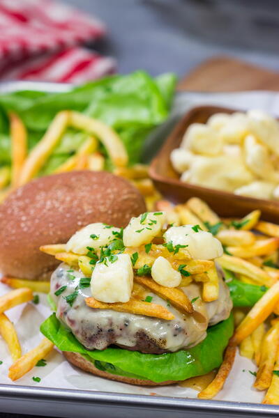 Grilled Poutine Burger Grilled Poutine Burger