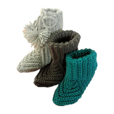 The Easiest Crochet Boot Slippers Pattern