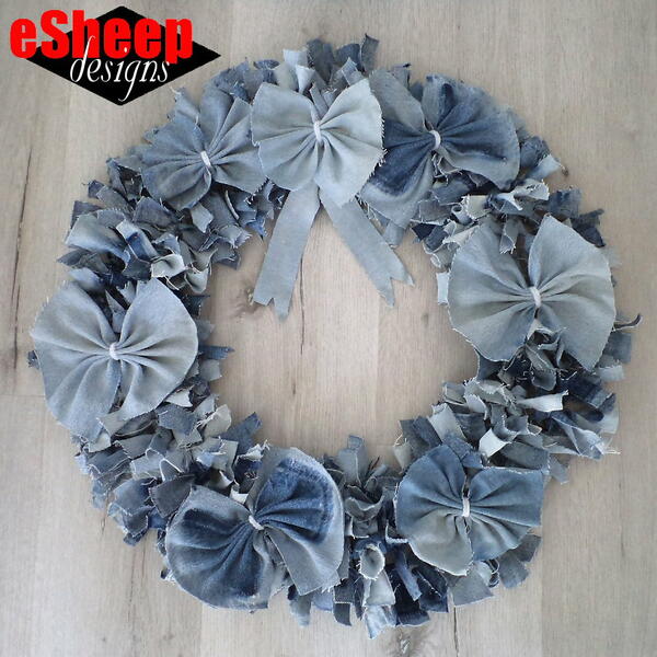 Diy Designer Denim Wreath Diy Designer Denim Wreath