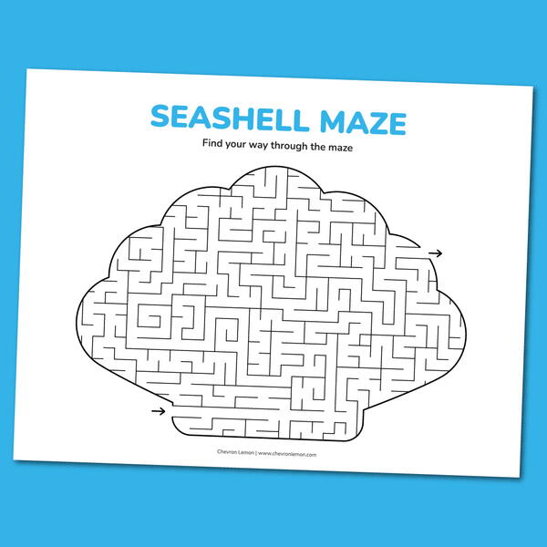 Printable Seashell Maze Printable Seashell Maze