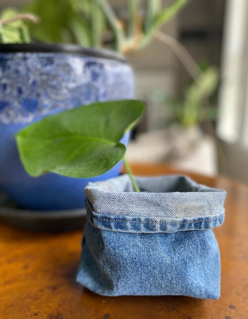 Upcycled Denim Fabric Baskets Upcycled Denim Fabric Baskets