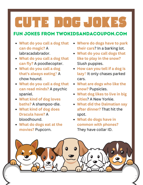 Funny Dog Jokes For Kids And Adults Plus Free Printable Funny Dog Jokes For Kids And Adults Plus Free Printable