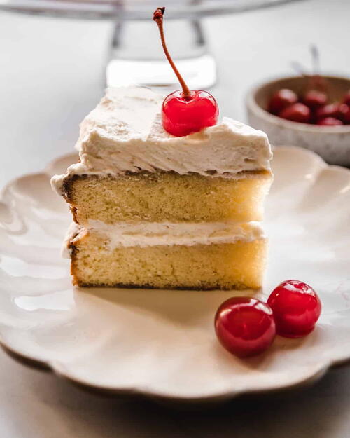 Almond Layer Cake With Cherry Whipped Cream Almond Layer Cake With Cherry Whipped Cream