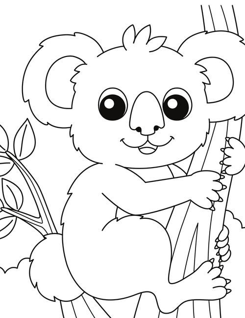 Cute Koala Coloring Pages Cute Koala Coloring Pages