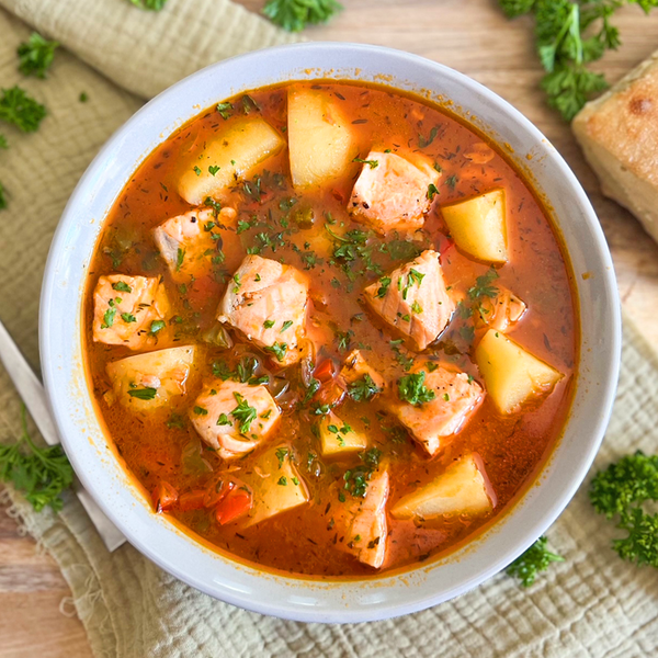 Spanish Salmon Vegetable Stew Packed With Flavors And Easy To Make Spanish Salmon & Vegetable Stew | Packed With Flavors And Easy To Make