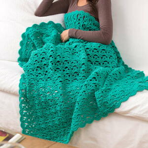 Lacy Turquoise Fan Throw