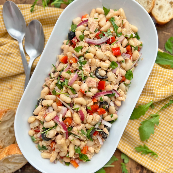 Spanish White Bean Tuna Salad Heart-healthy 10 Minute Recipe Spanish White Bean & Tuna Salad | Heart-healthy 10 Minute Recipe