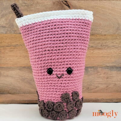 Boba Tea Crochet Pouch