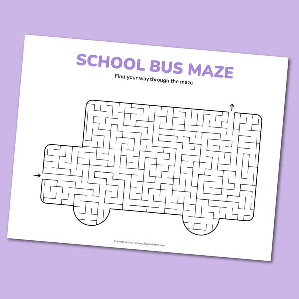 Printable School Bus Maze Printable School Bus Maze