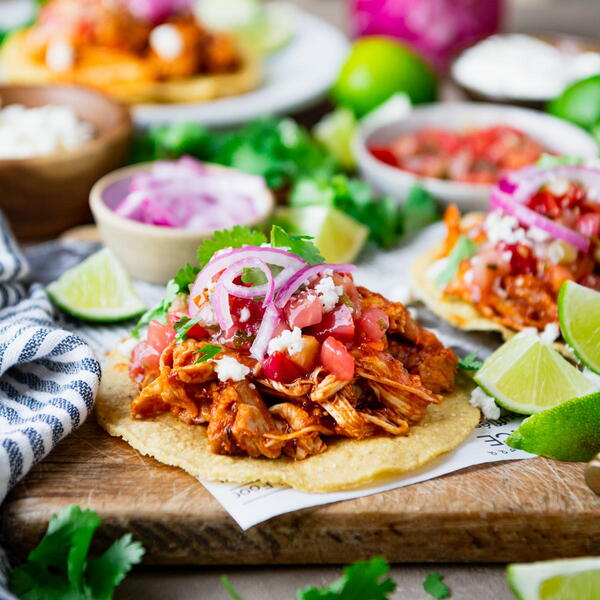 Tostadas De Tinga Chicken Tostadas