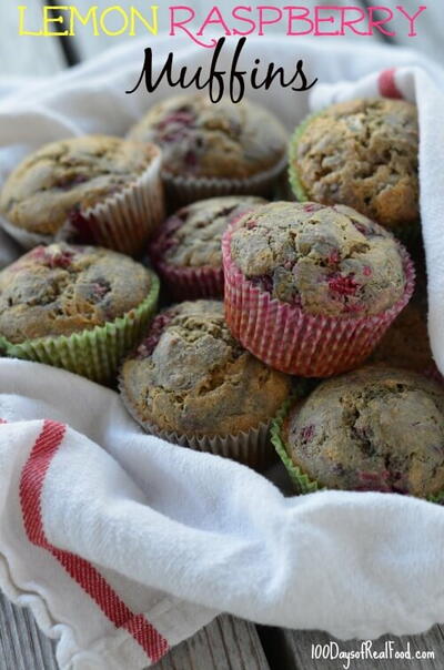 Whole Wheat Lemon Raspberry Muffins