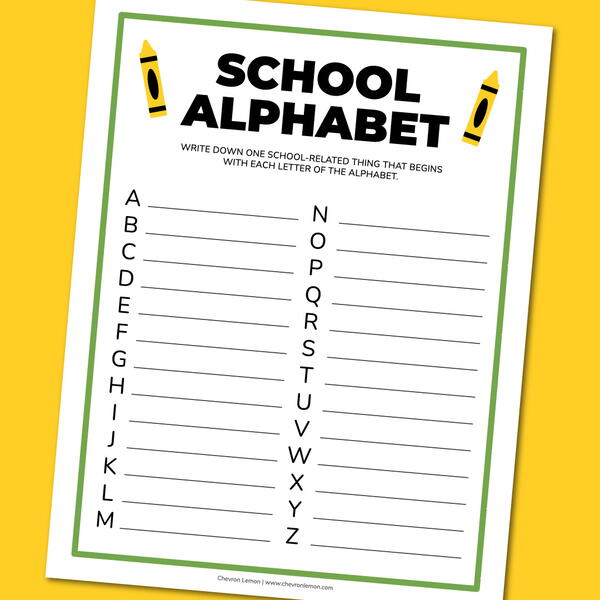 Printable School Alphabet Game Printable School Alphabet Game