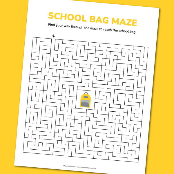 Printable School Bag Maze Printable School Bag Maze